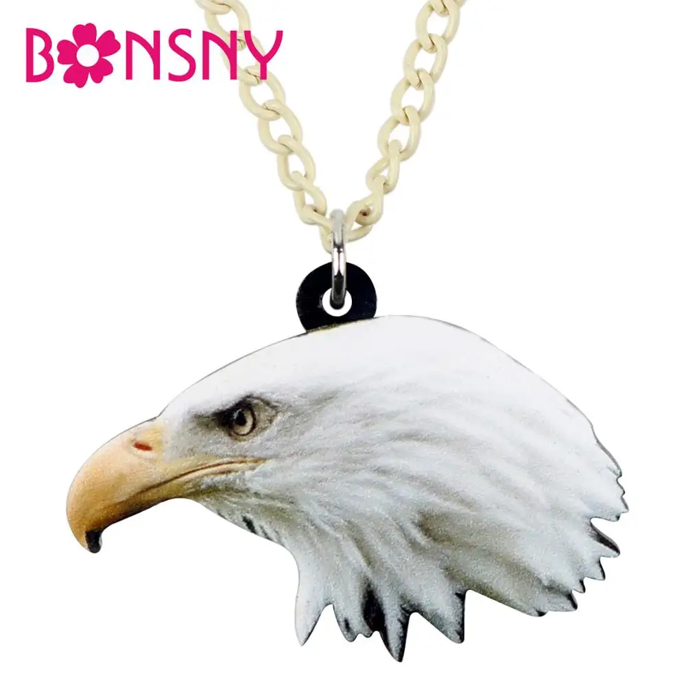 Bonsny акриловые кольцо с головой орла ожерелье подвеской в форме головы ювелирные