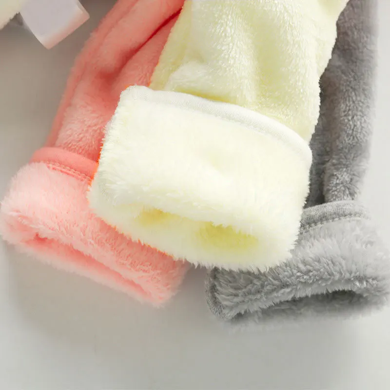

Toddler Baby Boys Girls Short Hooded Bear Ear Double-faced Velvet Coat 2020 Autumn Winter Solid Cute Warm Kids Outerwears