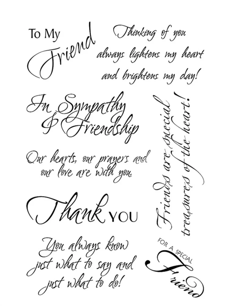 

Friendship Greetings Transparent Silicone Clear Stamp/Seal for DIY scrapbooking/photo album Decorative Cards Making Paper Craft