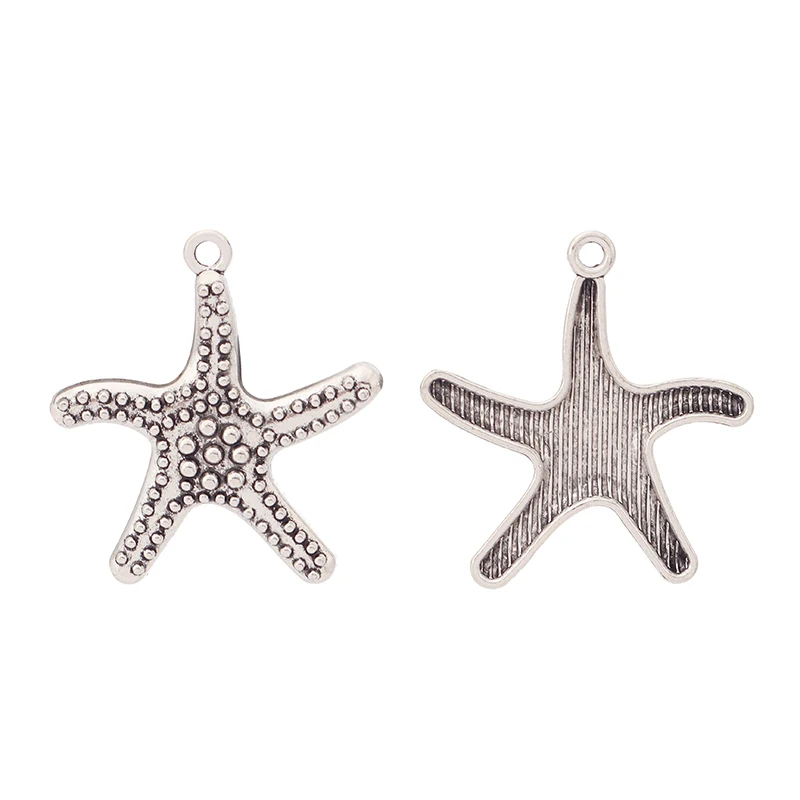 

30 x Tibetan Silver Star Starfish Charms Pendants for DIY Bracelet Necklace Earring Jewelry Making Findings 29x26mm