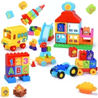 farm animal ship trailer big size building blocks sets compatible with brands accessory diy toys bricks xmas gift for children