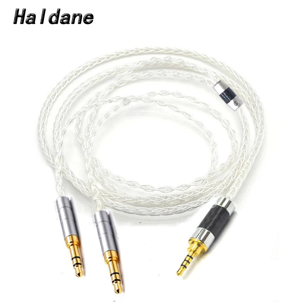 Haldane HIFI Single Crystal Silver Headphone Upgrade Cable for Sundara Aventho/Focal Elegia/t1 t5p/D600 D7200 /MDR-Z7 MDR-Z1R