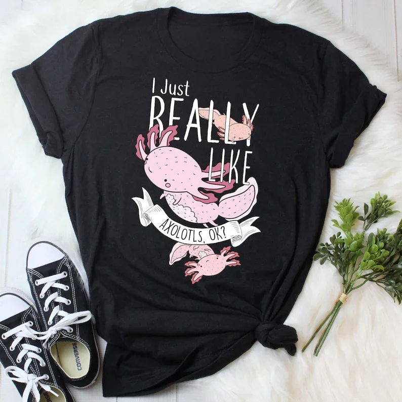 

Axolotl Shirt, Women Men, Funny Axolotl Lover Gift,Men's Cotton T-shirt For Men 3d Printer