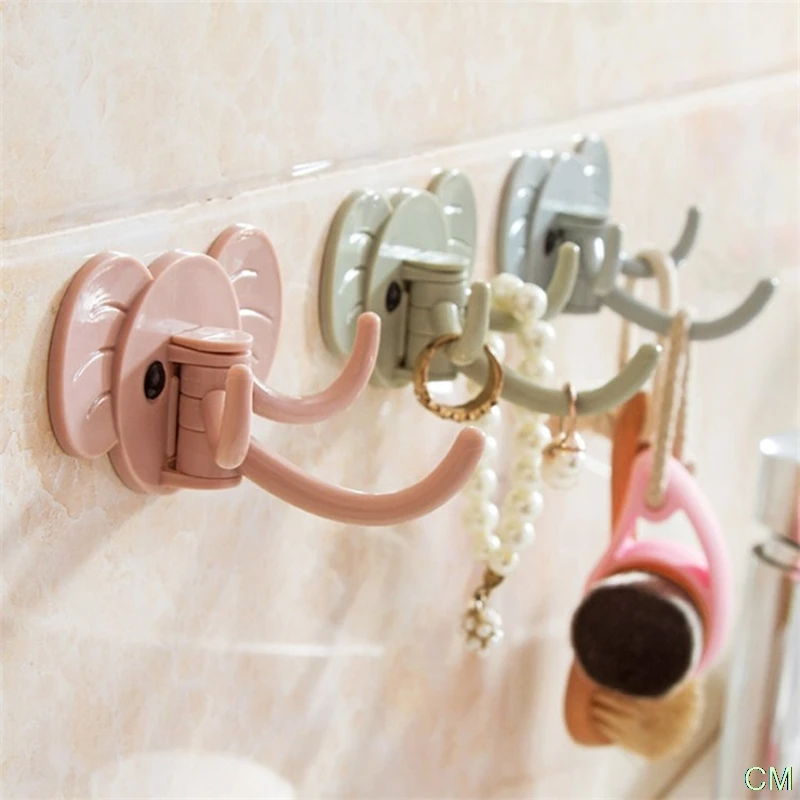 

Rotatable Seamless Adhesive Hook Strong Bearing Stick Hook Kitchen Wall Hanger