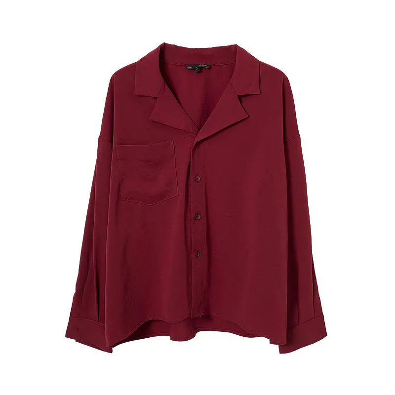 

Chiffon Shirt Women's Autumn Clothing 2021 New Korean Style Loose Top Design Sense Niche Red Shirt Retro Hong Kong Style