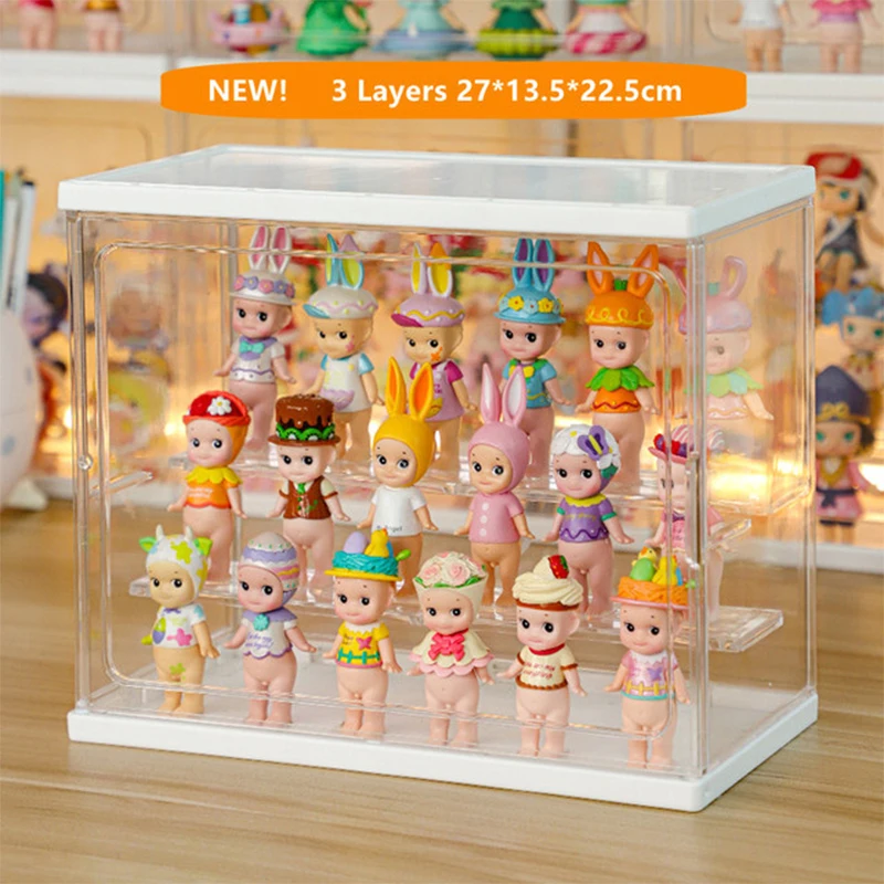 

Kit Toy Storag Box 3 Layer Transparent Display Box Acrylic Blind Box Showcase Toy Doll Model Storage Cabinet Dustproof Garage