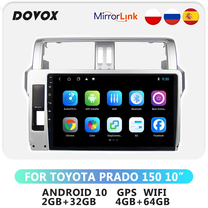 

DOVOX For Toyota Land Cruiser Prado 150 2014-2018 Android GPS Car Multimedia Video Player Navigation 2 Din Radio dvd 4G Carplay
