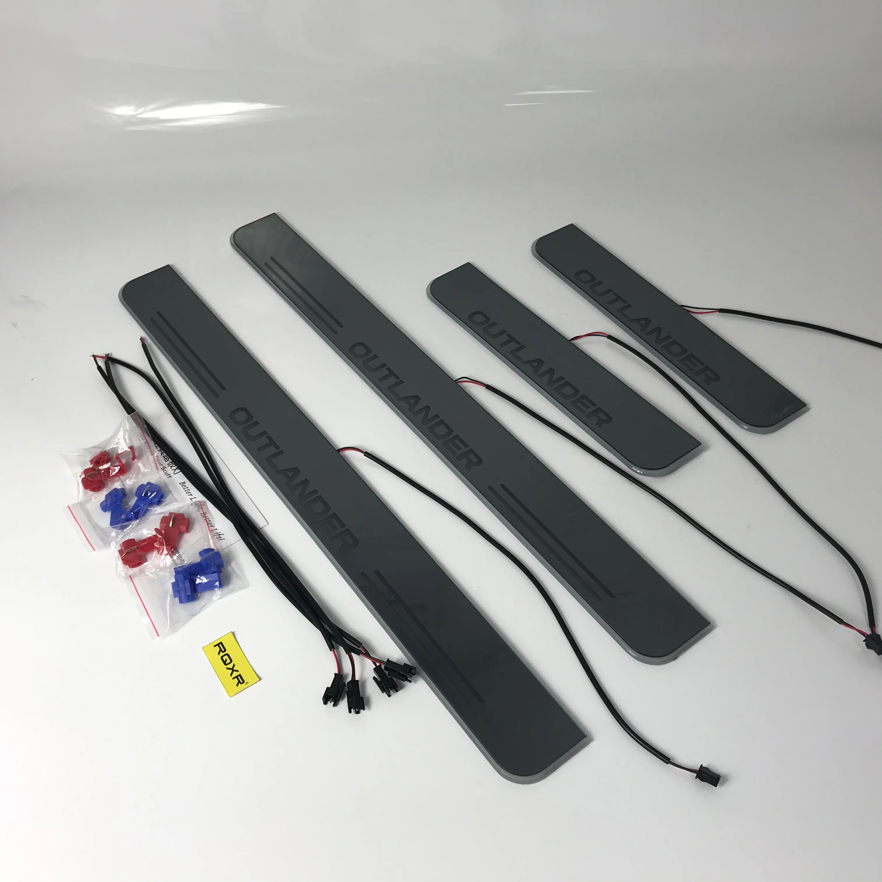 

Led moving door scuff for Mitsubishi Outlander special use ynamic door sill plate welcome lamp lining overlay Flow/fixed light