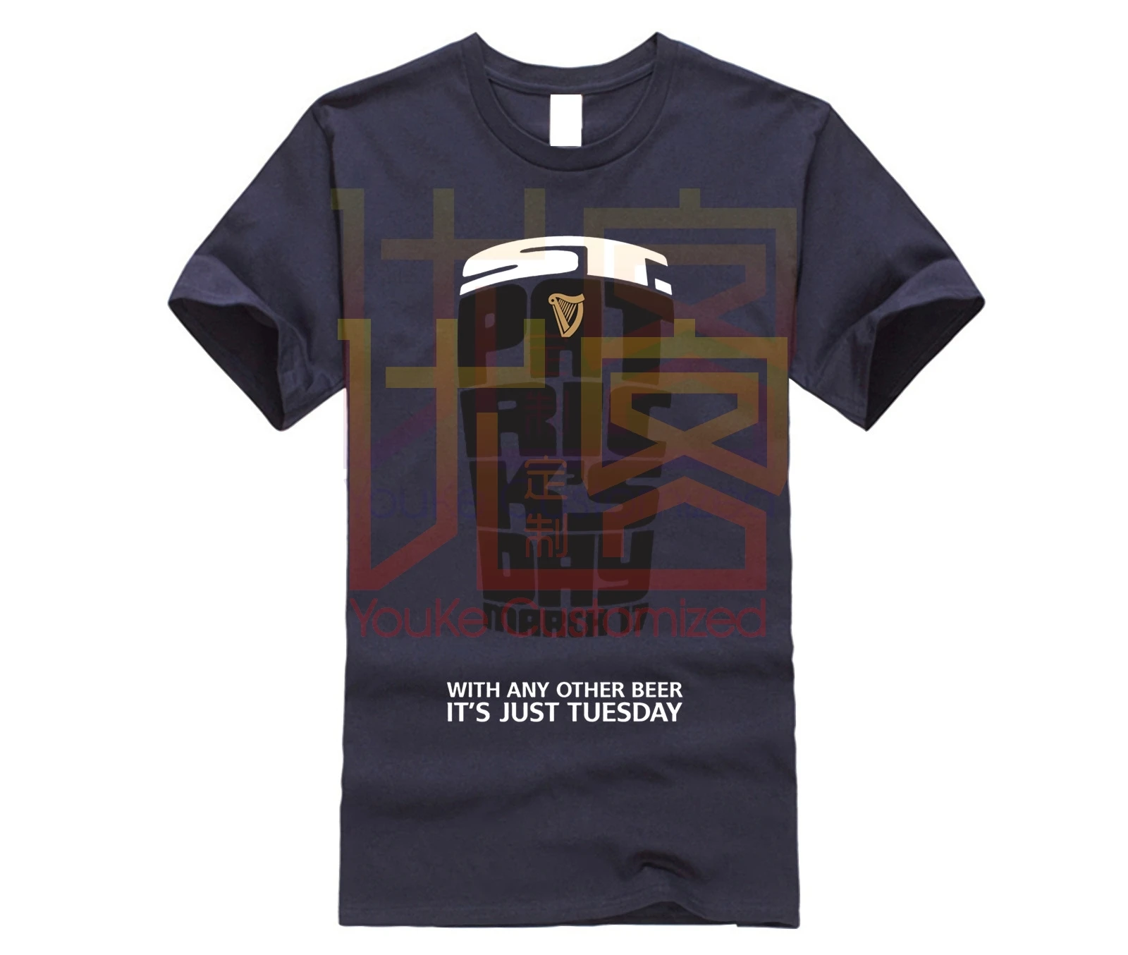 Guinness T Shirt Short Sleeve Human Body Embryo X-Ray O Neck T-Shirt Cotton Plus Size | Мужская одежда