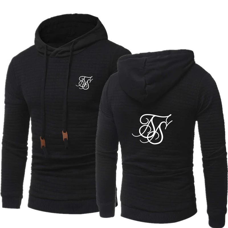 

SIK Silk Fashion Men's Print Warm Color Hoodie Top 2021 Fall/Winter New Casual High Quality Cotton Pullover Korean Sweatshirt