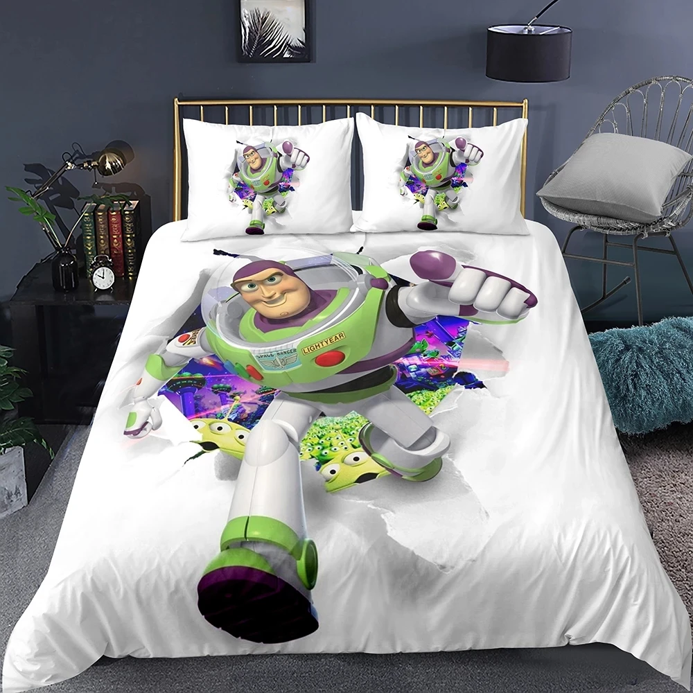 

Disney Toy Story Cartoon Bedding Set Home Textile Quilt Duvet Covers Pillowcase Kids Bedroom Decora Boys Bed Single Queen