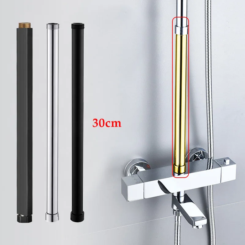 Shower Extension Pipe Square Bathroom Shower arm high quality Stainless Steel Round Shower Extension Pipe 30 cm Extension Pipe