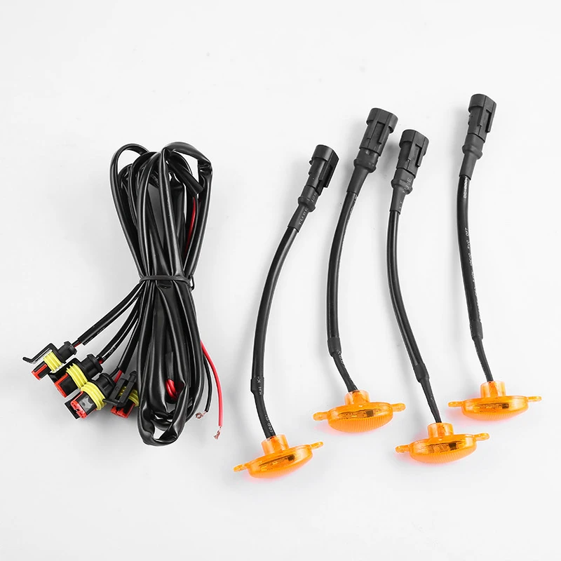

for Cadillac Escalade 2012-2015 4Pcs Yellow Grille LED Light Raptor Style Grille Trim Car Stlying Car Accessories