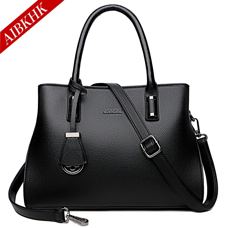 S9212-Black Роскошные Сумки женские Сумки Дизайнерская кожаная сумочка черная Наплечная Сумка с принтом женские ручные сумки винтажные сумки из телячьей кожи сумка - Цвет: S9212-Black
