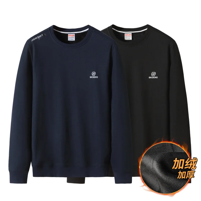 

Осень и зима 2020 Новая мужская полнит размера плюс Круглый воротник Плюшевые Длинные рукава свитер