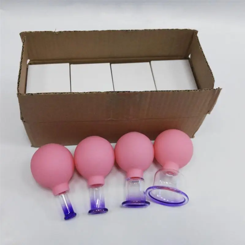 

4pcs Vacuum Cupping Cups Vacuum Durable Portable Soft Silicone Body Back Cupping Cups Suction Cans for Women