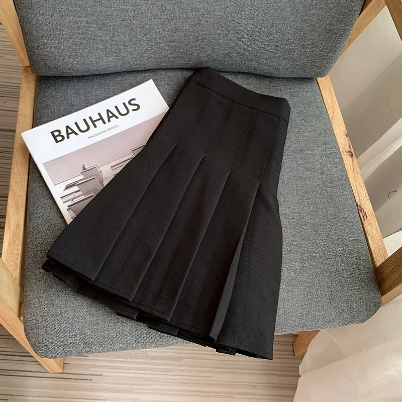 

Spring And Summer Jk Uniform Anti-Wrinkle Solid Color Pleated Female Large Size A-Line Student Slim Show Your Figure Skirt