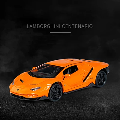 LP770 Orange LP770 1:32 Lamborghinis сплав модель гоночной машины Diecasts& Toy Vehicles звуковой свет супер гоночный оттяните назад автомобиль дети подарок на день рождения - Цвет: LP770 Orange