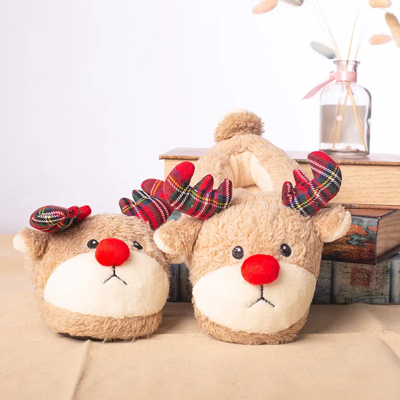 Детские зимние домашние тапочки Suihyung теплые пушистые Симпатичные животные