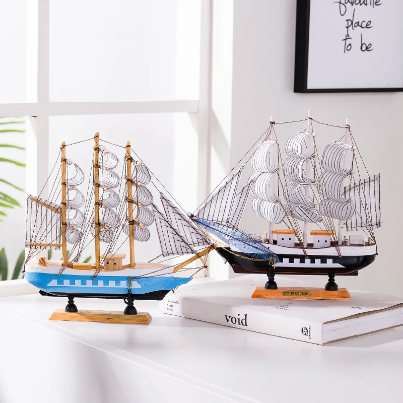 

Marine Navigation Creative Sailing Wooden Boat Desktop Decoration Home Indoor Wine Cabinet Decoration Holiday Birthday Gift