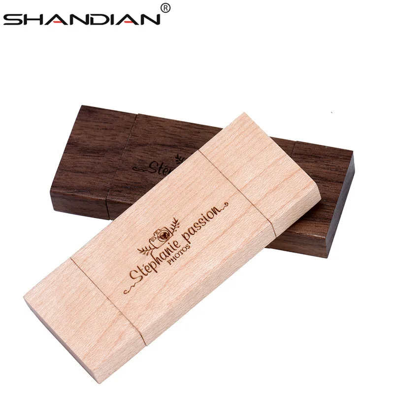 

SHANDIAN OTG usb 2.0 flash drive wooden u disk smart pendrive suitable for phone and pc USB pen drive 4gb 32gb 64gb memory stick