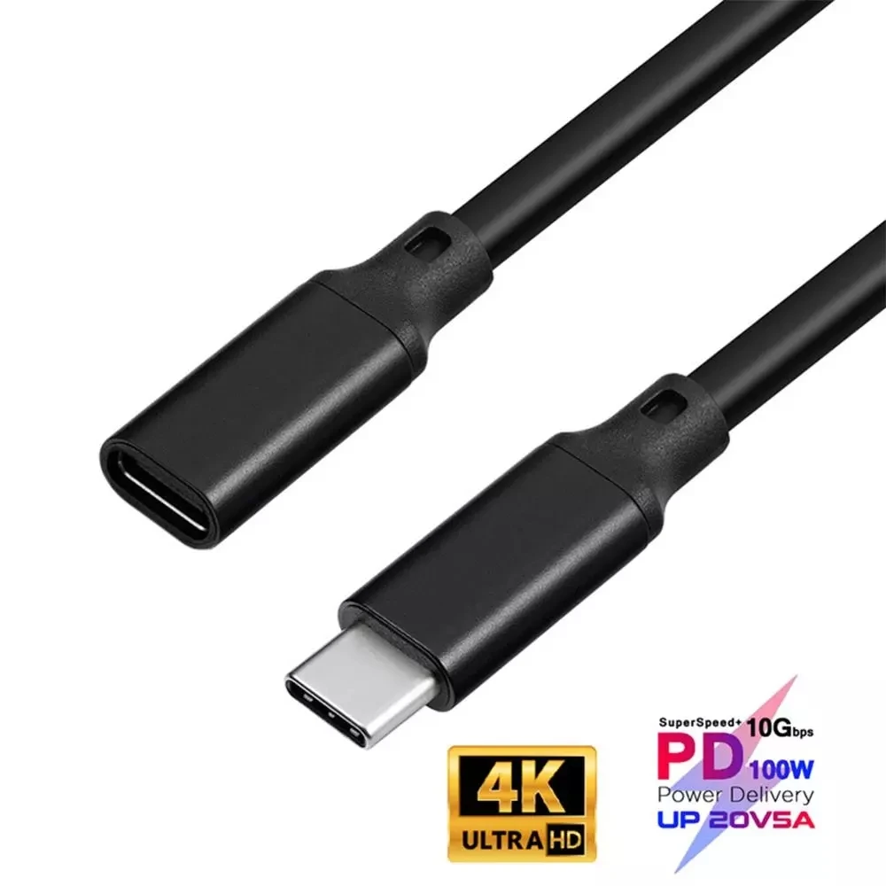 

100 Вт PD 5A USB 0,5 Type-C Удлинительный кабель 4K 60 Гц Φ Gen 2 10 Гбит/с удлинитель 0,1 м 2 м 3 м 5 м