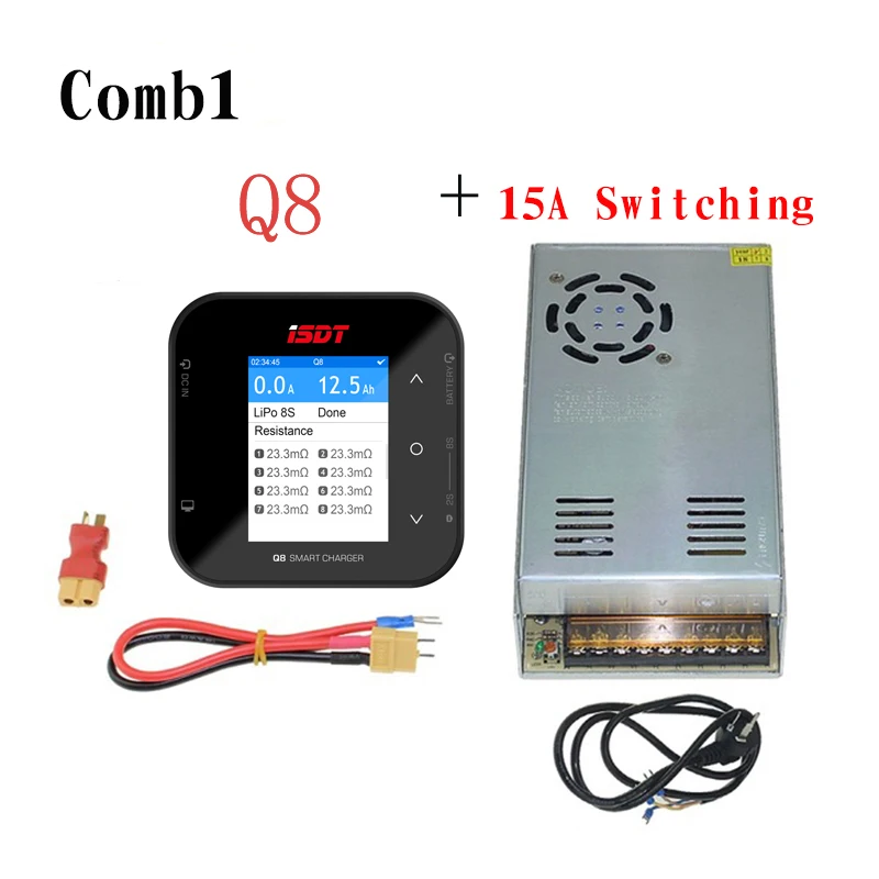 Comb 1 ISDT Q8 Lite 500 Вт 20A 2-8S Импульсный источник питания, зарядное устройство, умное Цифровое зарядное устройство, параллельная зарядная плата для радиоуправляемого дрона - Цвет: Comb 1