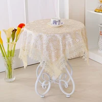 elegant round table cloth fashion embroidery fabric art table cover modern rural style round tablecloth decor dining room