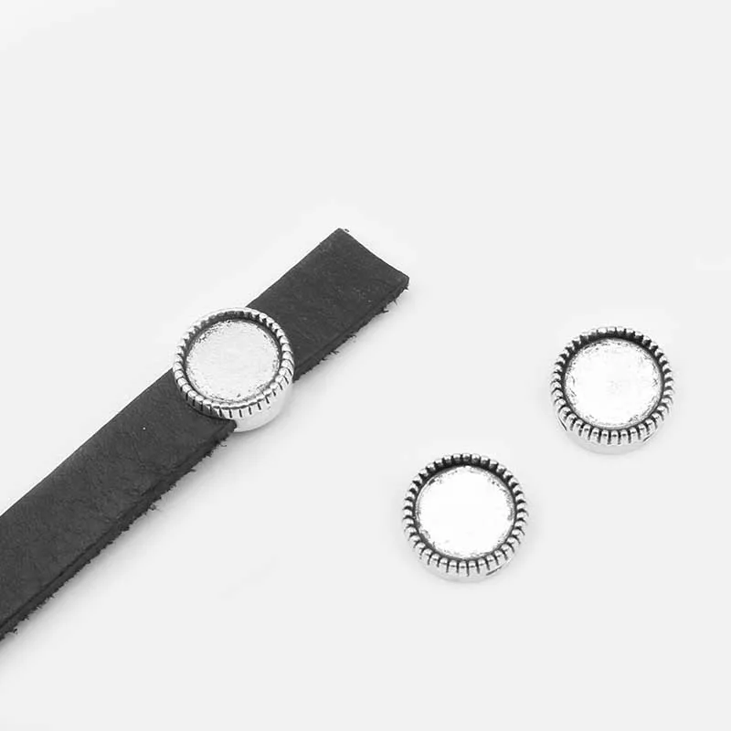 Тибетские Серебряные Круглые круглые ползунки для шнурков 8 мм 9 20 шт. 10 12