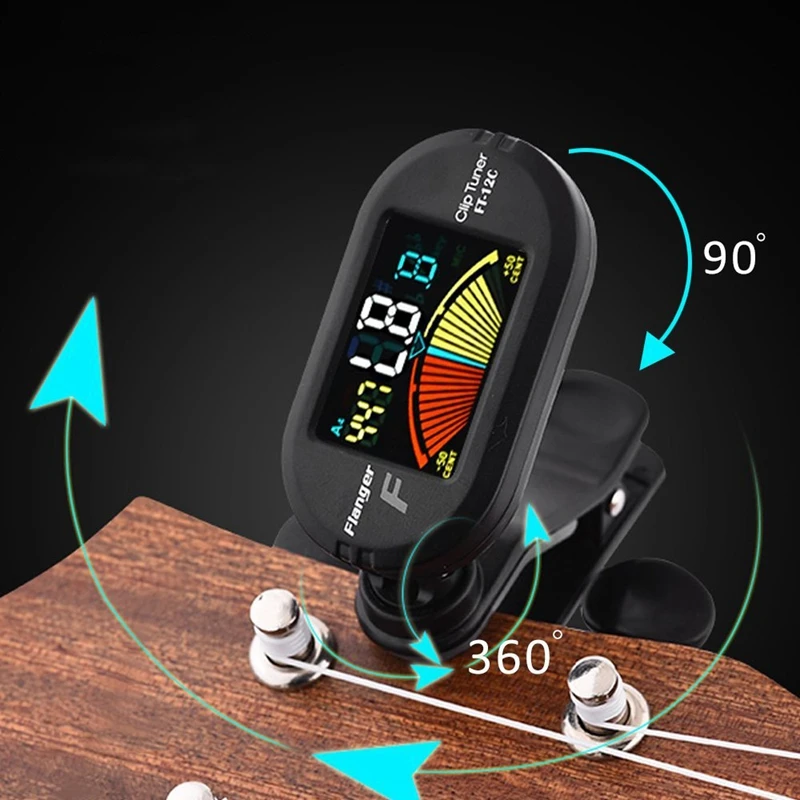 

Flanger Clip-On Tuner for All Instruments - with Guitar, Bass, Violin, Ukulele & Chromatic Tuning Modes
