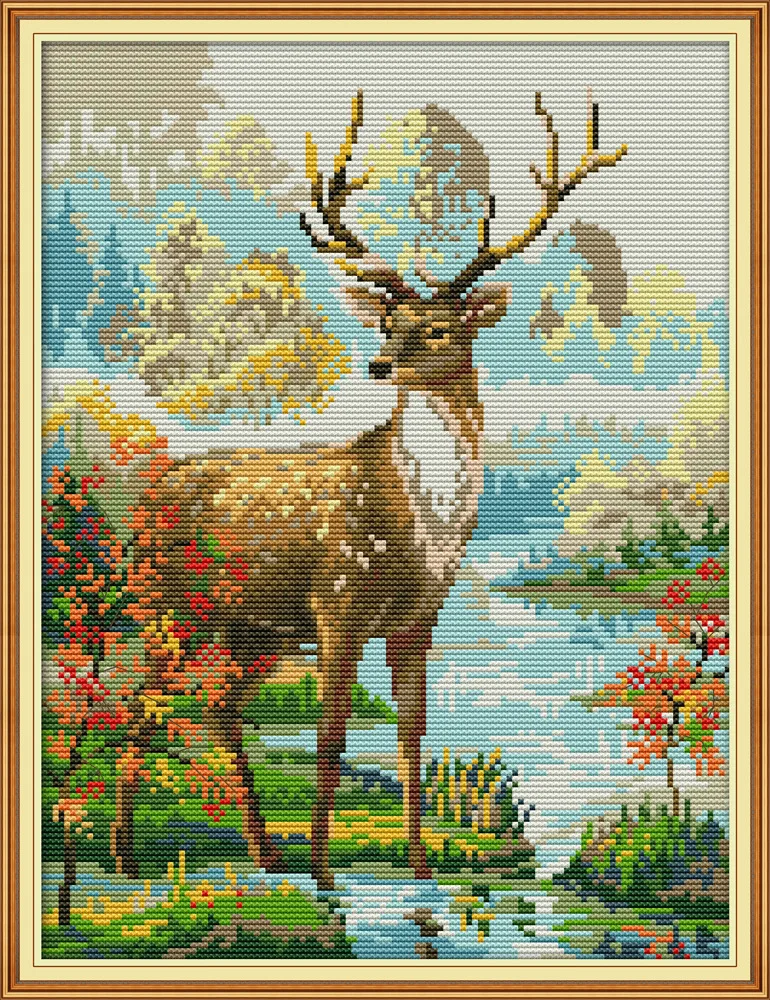 Набор для вышивки крестиком олень DMC|Упаковка| |