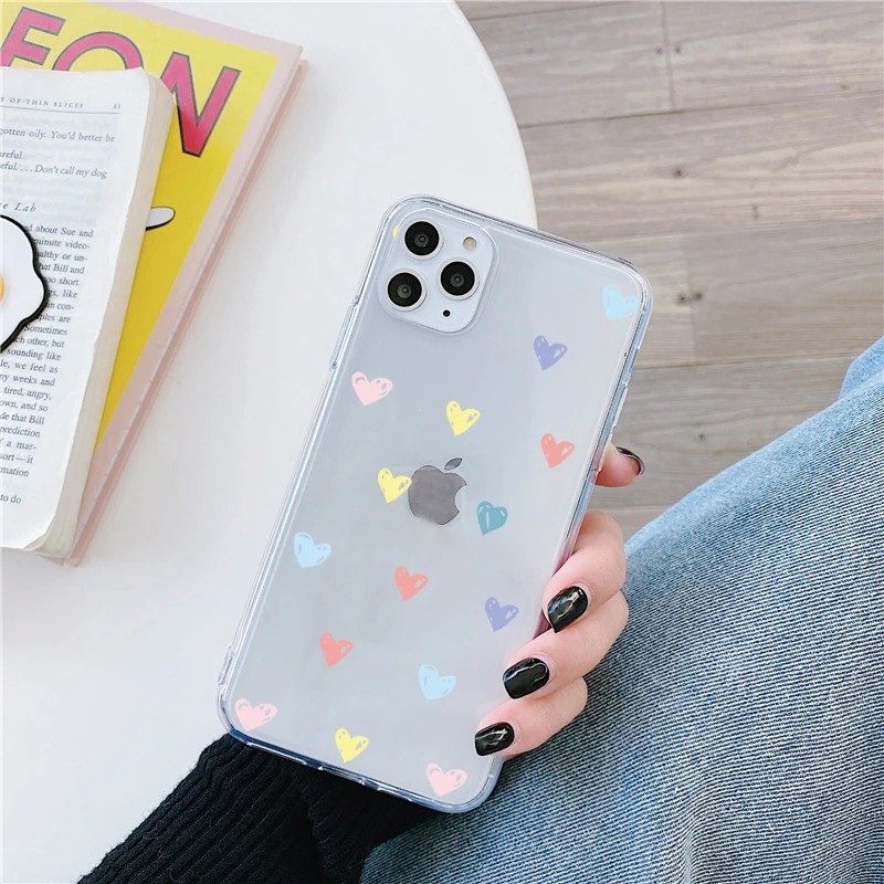 

Lovely Love Phone Case For iPhone 12 11 Pro XS MAX 7 XR X 8 6 Plus Soft Clear Cover Fundas