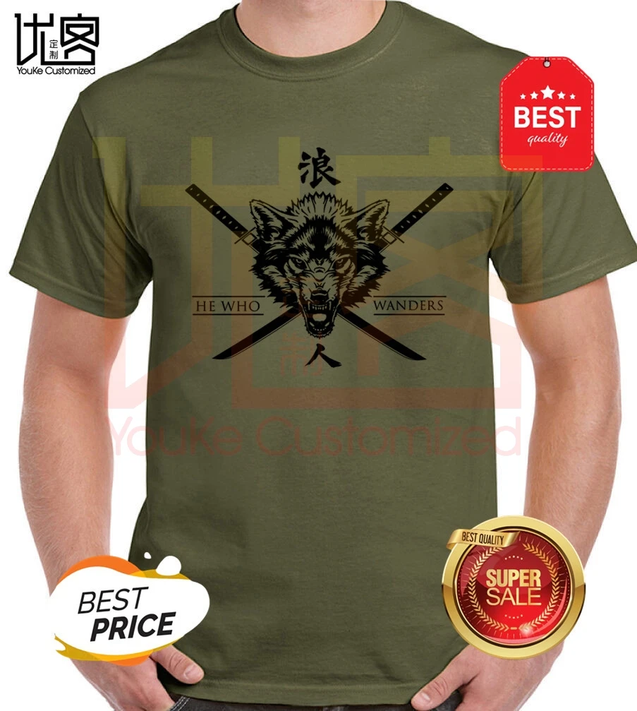 Футболка Ronin Samurai he who wanders уличная одежда для мужчин и женщин топы из 100% хлопка с