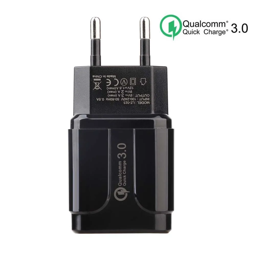 Быстрое зарядное устройство QC 3 0 18 Вт USB зарядка быстрое для iPhone Samsung вилка