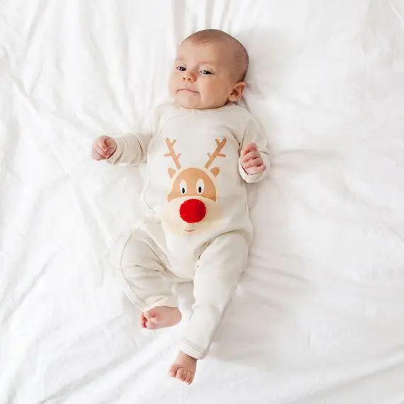 

Christmas Pajamas Mother Son Daughter Outfits Cartoon Deer Mum Sweatshirt Newborn Baby Rompers Pajamas Family Matching Clothes