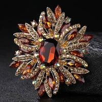 zlxgirl jewelry perfect rhinestone crystal wedding brooches jewelry womens fashion scarf pins tin alloy gold flower hijab pins