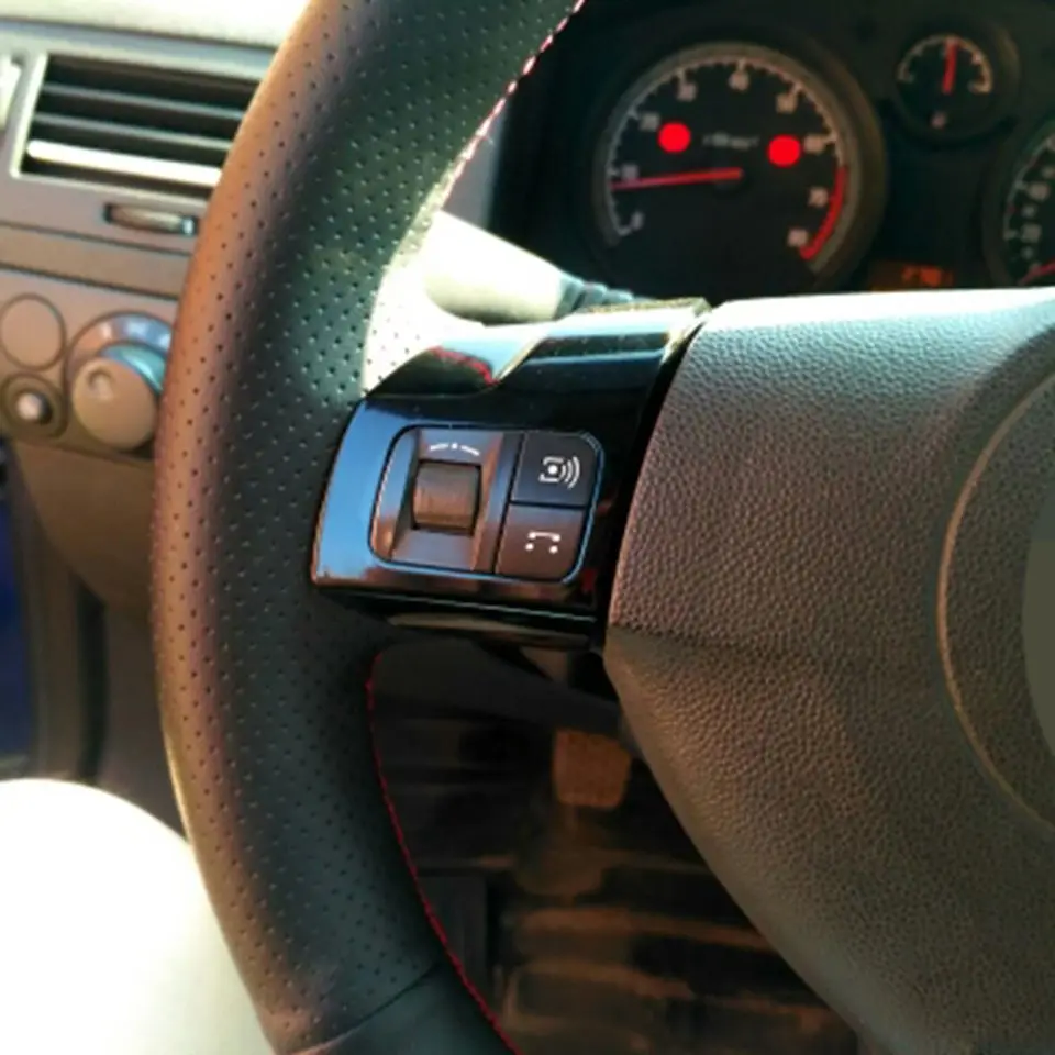 Черный кожаный чехол рулевого колеса автомобиля для Vectra(C) Zaflra(B) Opel Astra(H) 2004-2009 Signum 2005