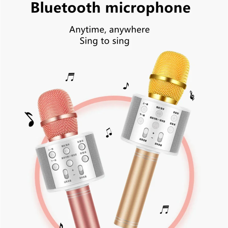 IMice WS858 профессиональный Bluetooth беспроводной микрофон динамик ручной караоке микрофон музыкальный плеер для вокала, с рекордером KTV Mic