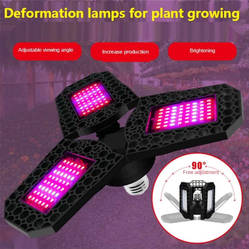 

Led Plant Light Full Spectrum Three Leaf Folding Plant Grow Lights Succulent Nursery Planting Supplement Light Lamp 108 126 Leds