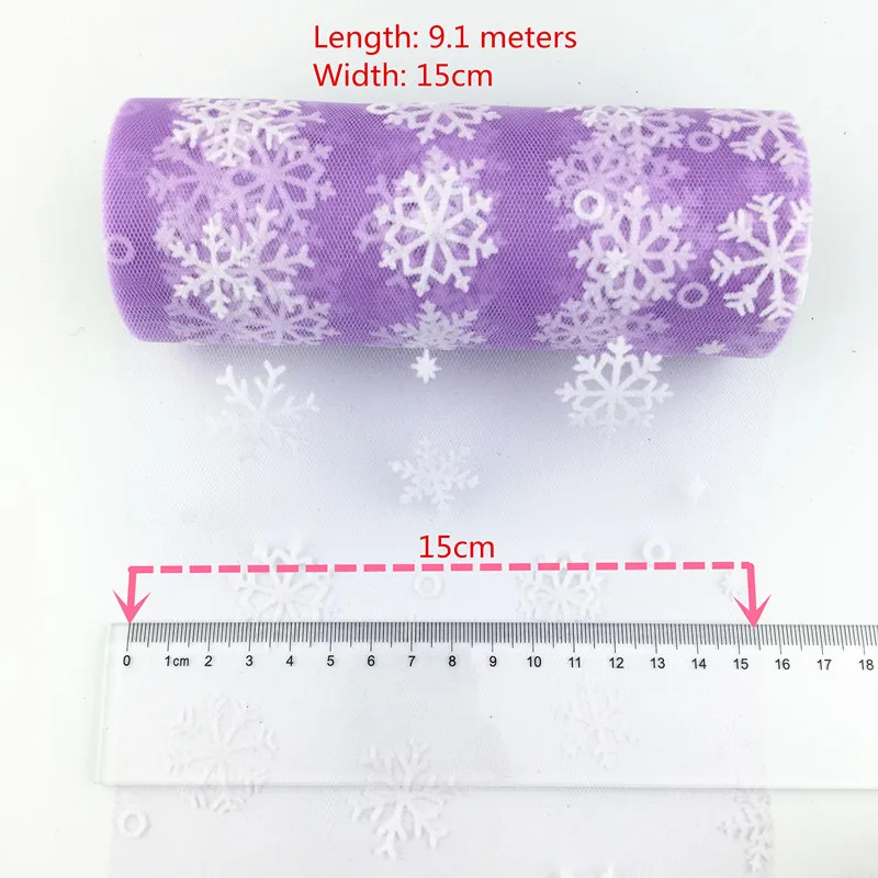 15 см * 10 ярдов блестящая Снежинка из прозрачного тюля органзы и в рулоне юбка