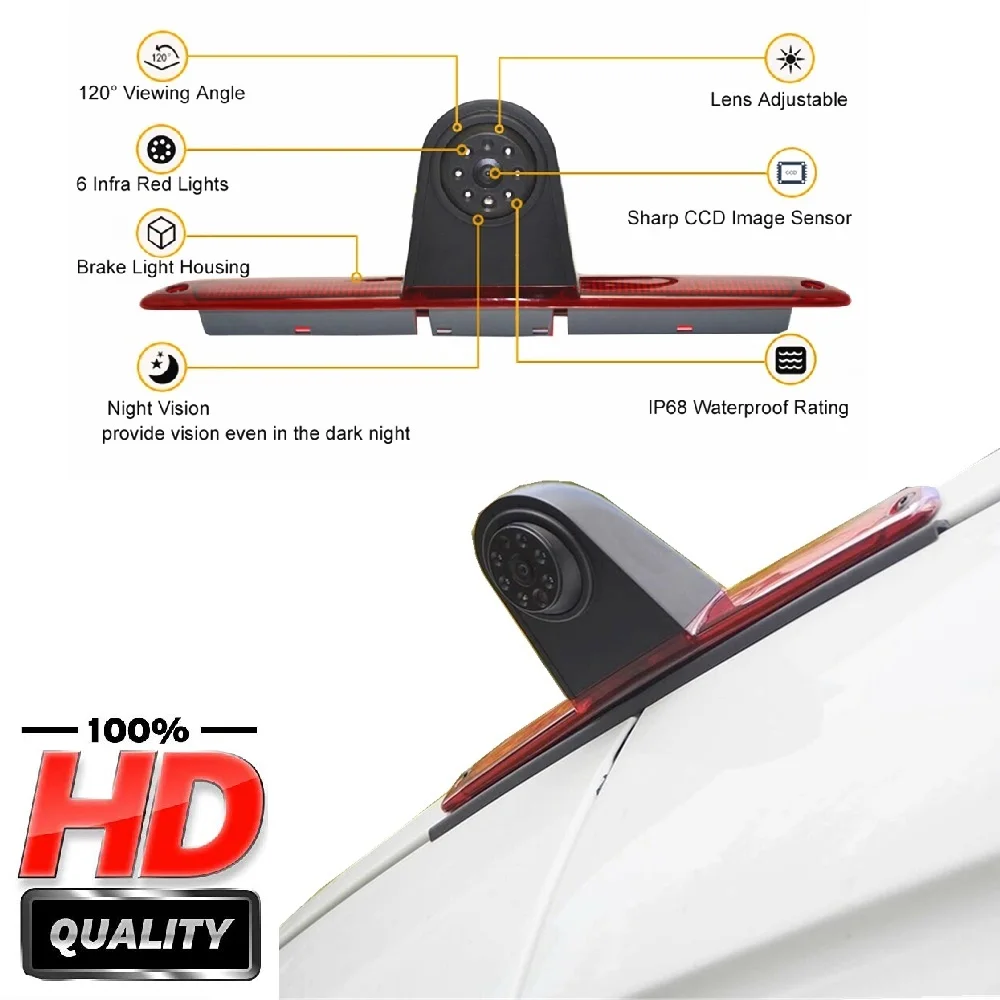 

HD 3rd Brake Light Reverse Camera Rear Backup Camera for Transporter MB Mercedes Sprinter W906 1500 2500 / VW Crafter Truck Vans