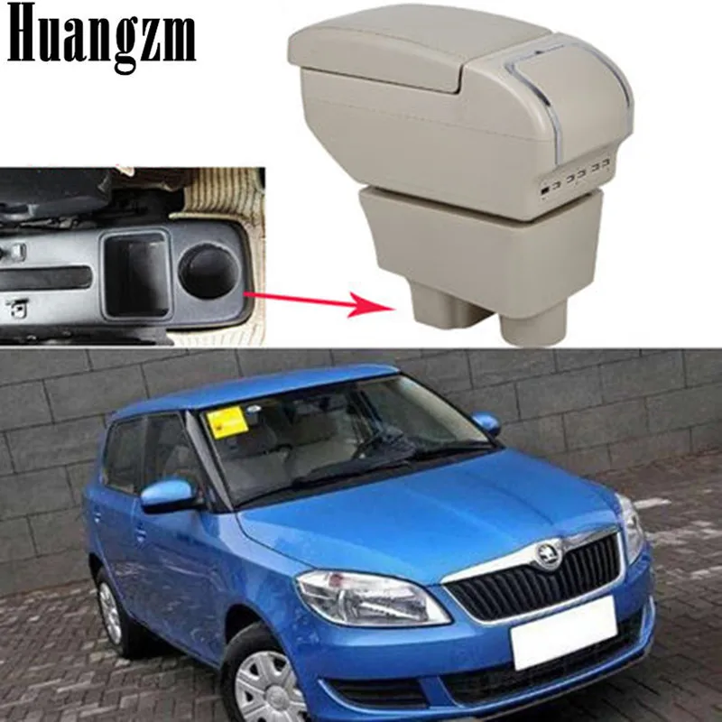 Подлокотник поворотный для Skoda Fabia 2 2008 2013 центральный контейнер хранения
