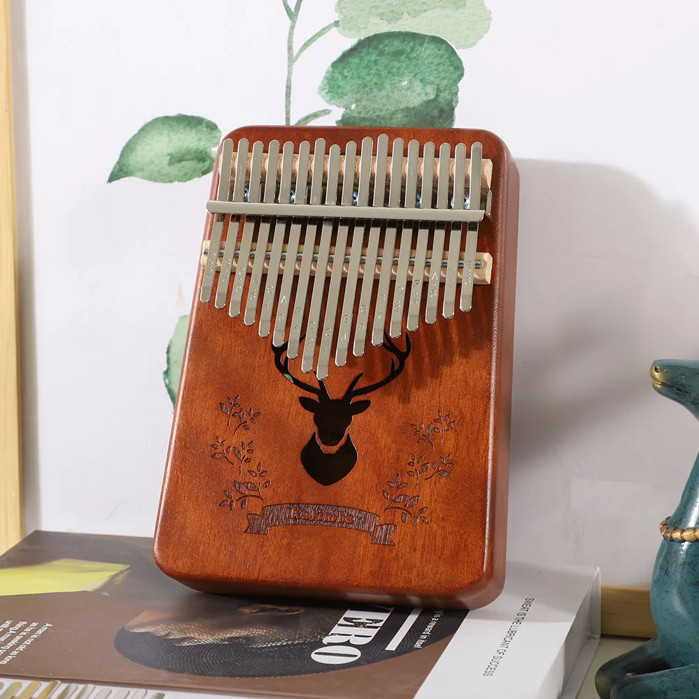 

17 Keys Kalimba Percussion Musical Instrument Mahogany Wood Thumb Finger Piano African Sanza Mbira with Tuning Hammer Sticker