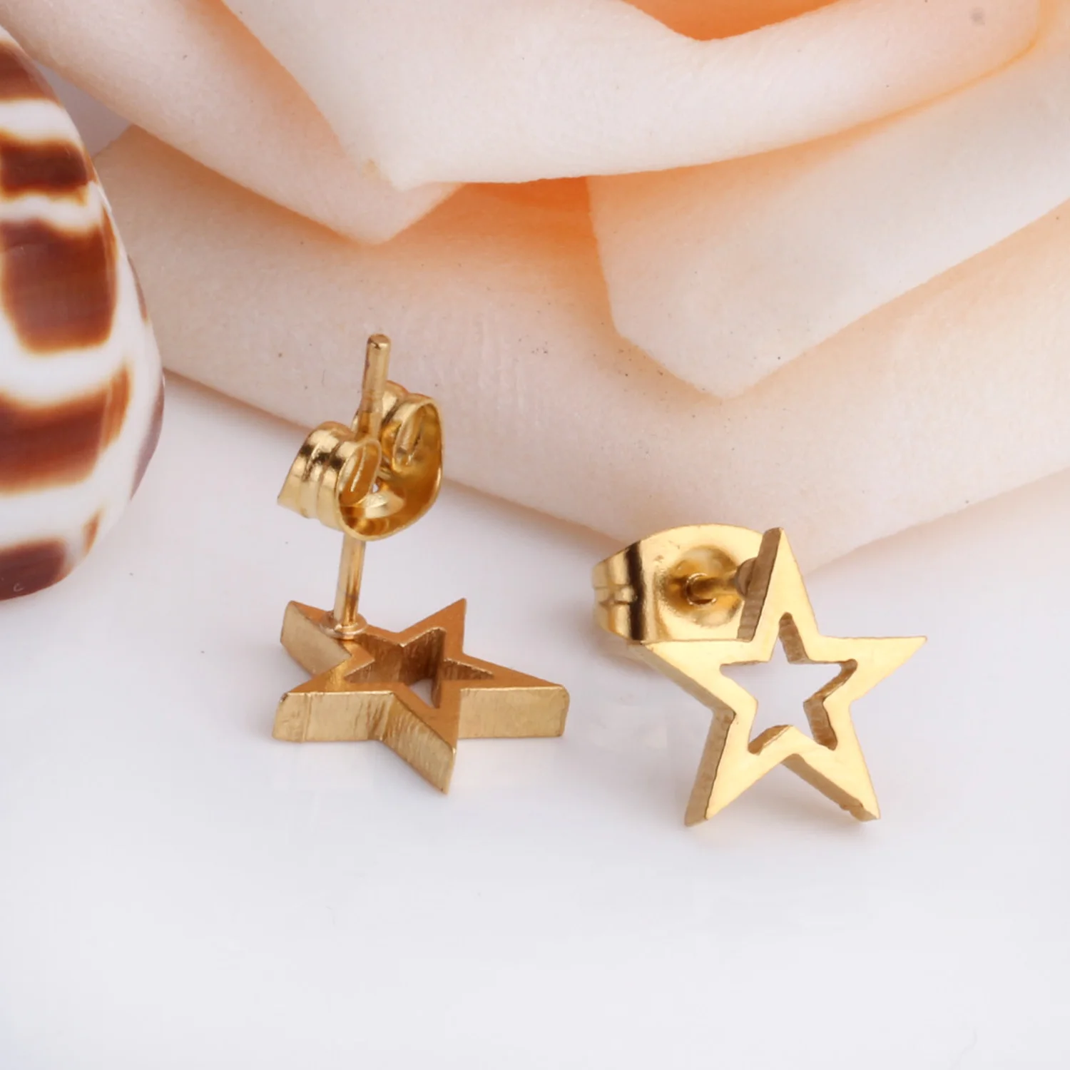 Маленькие серьги гвоздики LUXUKISSKIDS EA112001G 10 парт/лот|star studs|star starstud star |
