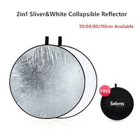 selens 2 in 1 306080110 cm reflector handhold collapsible disc gold silver white light round for photography studio