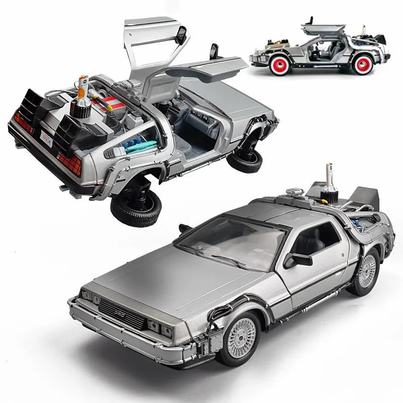 

Welly 1:24 DMC-12 DeLorean Time Machine Back to the Future Car Static Die Cast Vehicles Collectible Model Car For Boys Toys