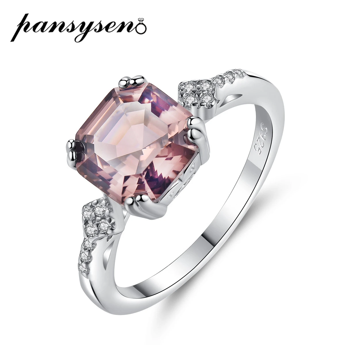 

Женское кольцо из серебра 925 пробы с морганитом 7 х8 мм