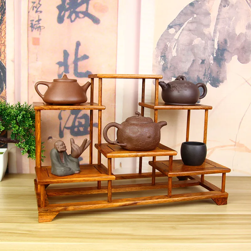 

Мини антикварная полка в китайском стиле, чайные стеллажи из натурального дерева, простые полки бонсай, высококачественный прочный Декор р...