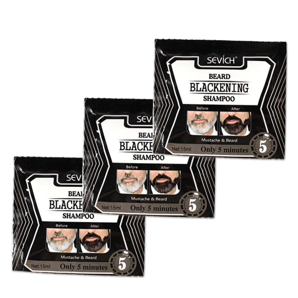 Ing Mustache Dye Tint Blackening Colour Shampoo Men Beard Dying Removal White Grey Beard Shampoo