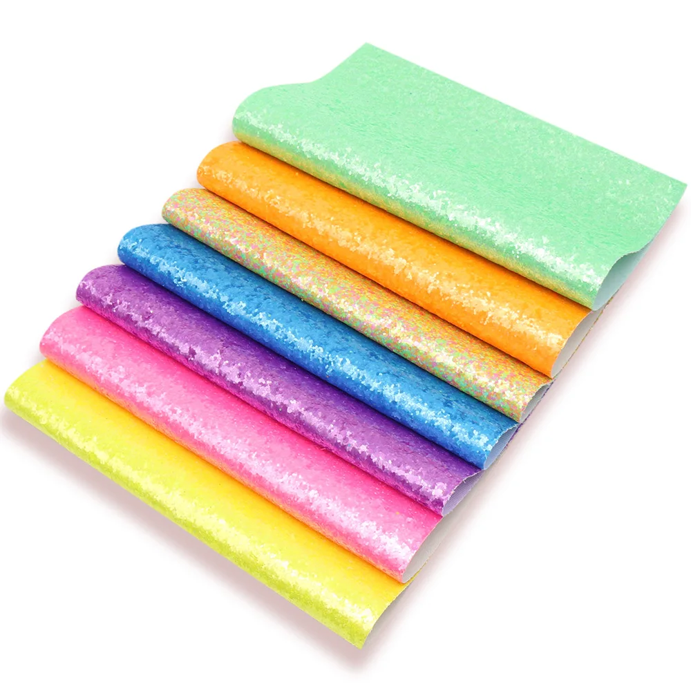 22*30CM Chunky Glitter Leather Sheets Matte Faux For Bows Making Patchwork Crafts DIY Bags Shoes Decorative Materials | Дом и сад